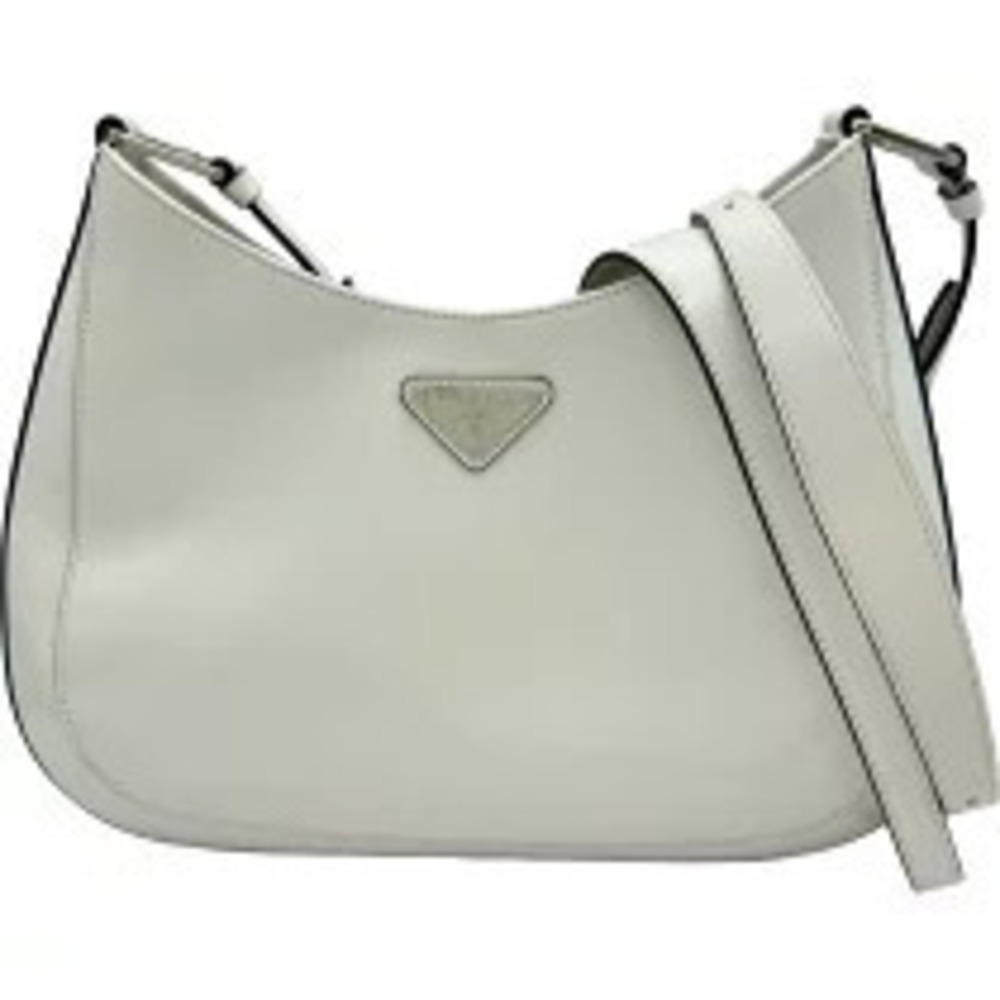 Prada Cleo Shoulder Bag White Patent Vernis Leather